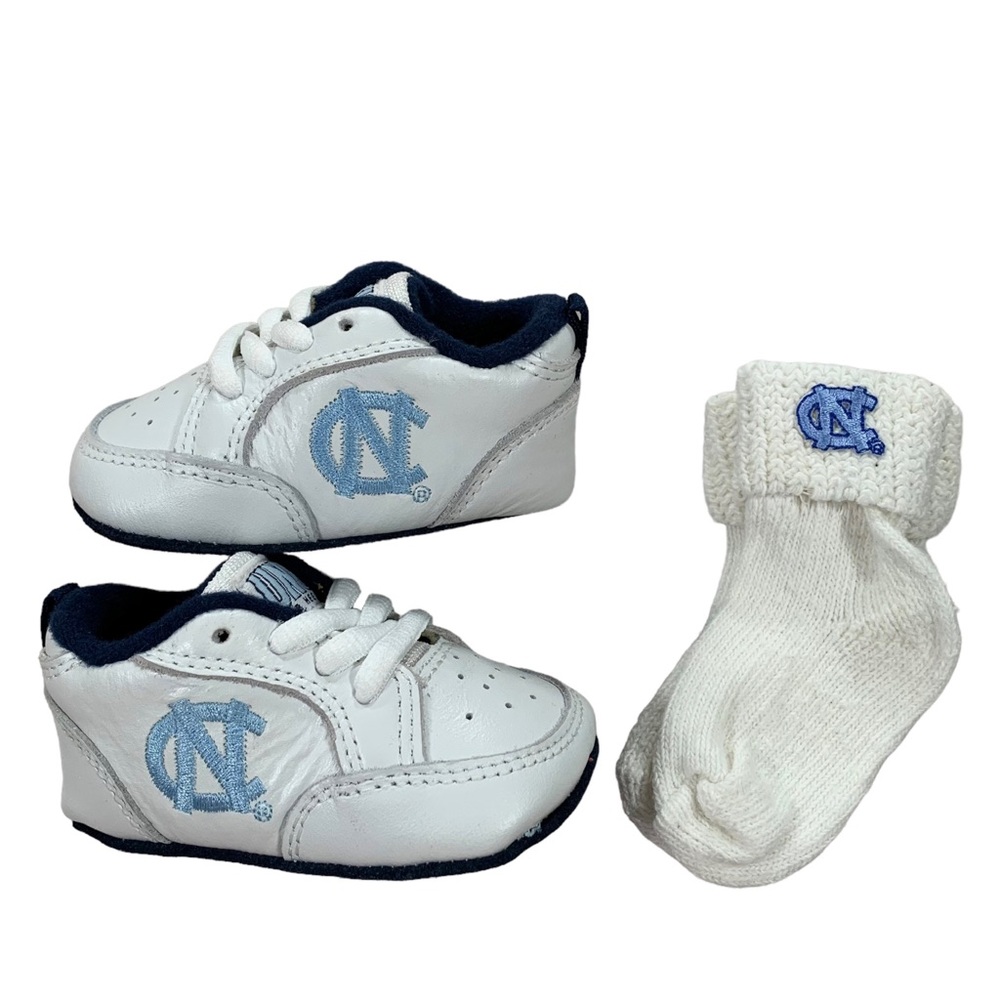Vintage Ground Level UNC North Carolina Tar Heels Soft Bottom Baby Sneakers Sz 3